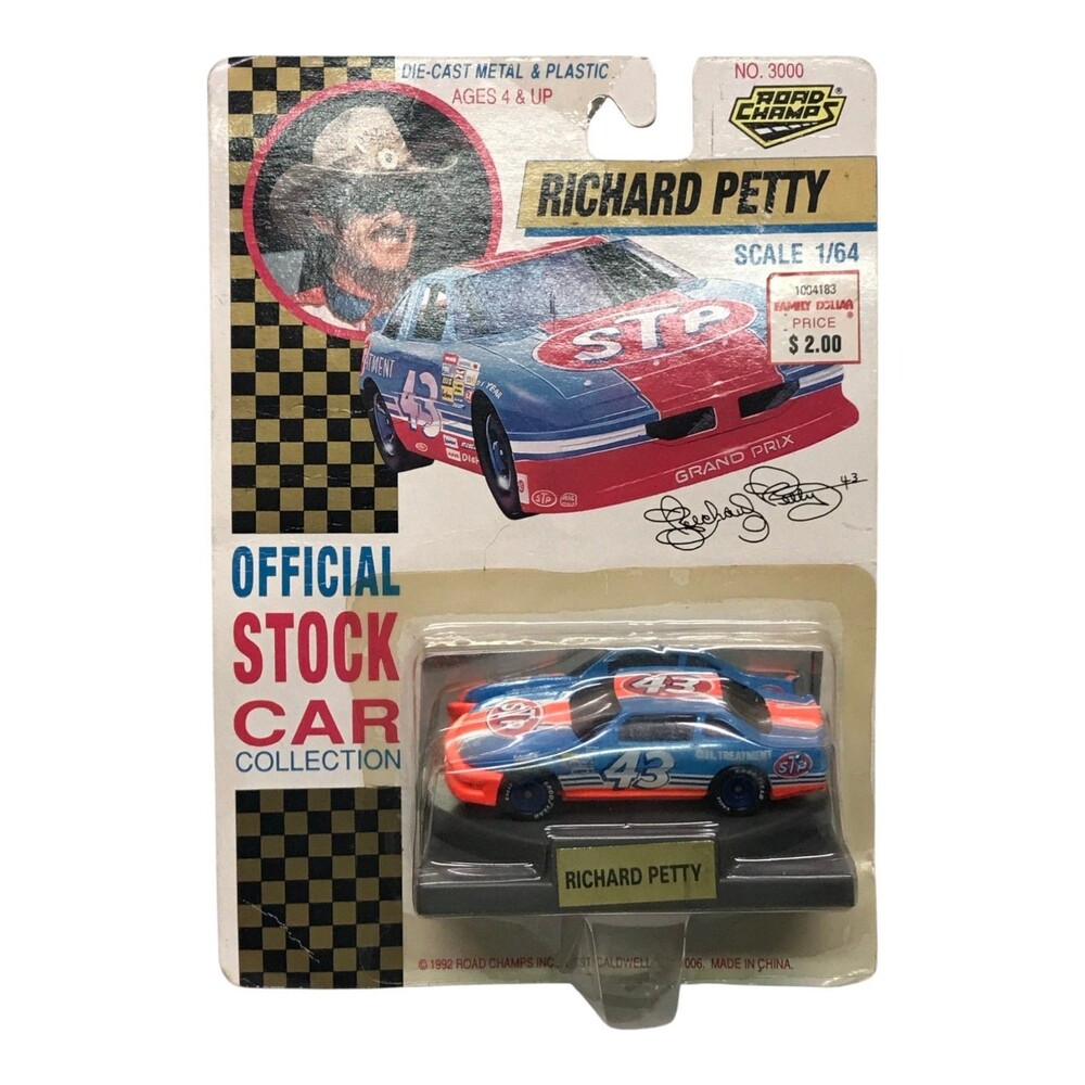 Road Champs Pontiac GP Diecast Richard Petty #43 STP NASCAR 1992 1:64 Sealed